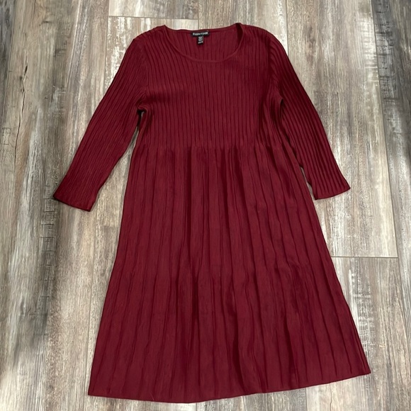 Eileen Fisher Wool Pleated Sweater Dress - Picture 2 of 6